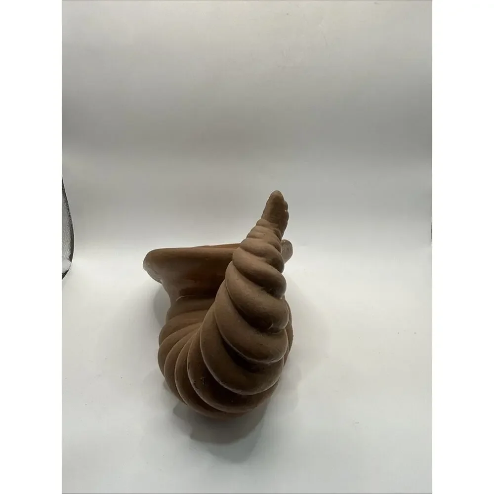 Cornucopia Horn of Plenty Ceramic Pottery Vase Container *